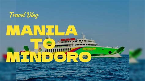 Manila to Mindoro .